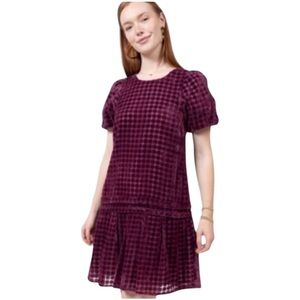 Uncle Frank Plum Purple Burnout Velvet Mini Dress - Size Large NWT
